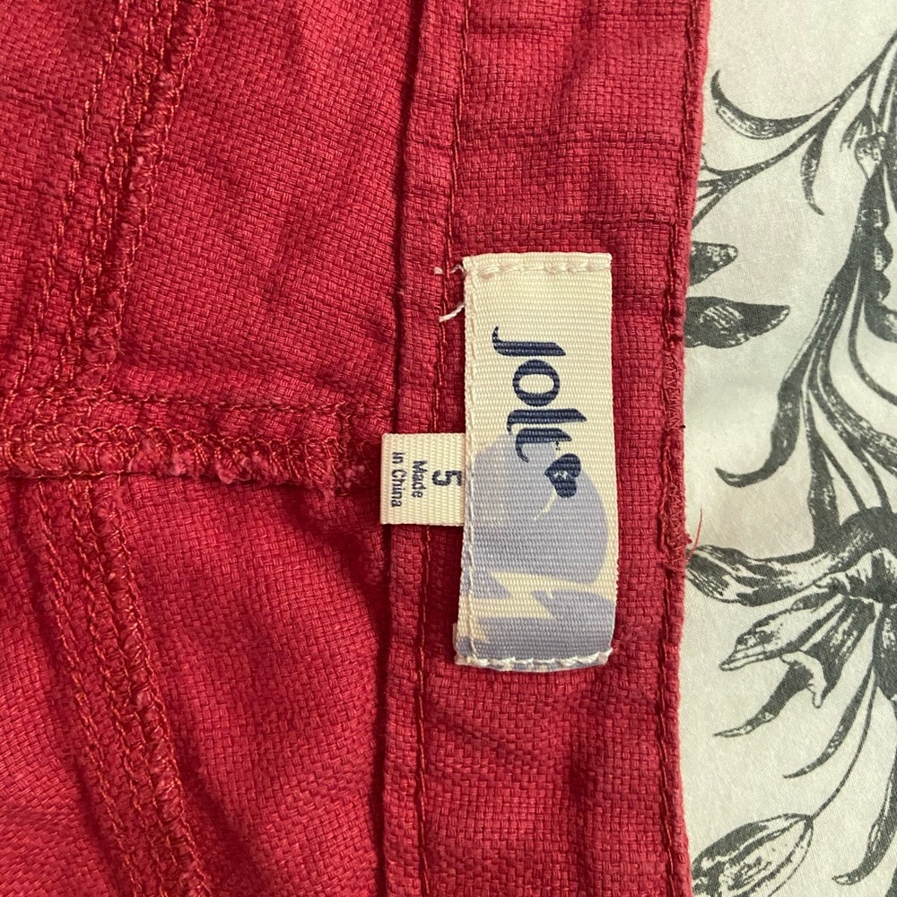 Red Linen Shorts - Picture 4 of 5